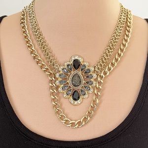 Double Chain Statement Necklace